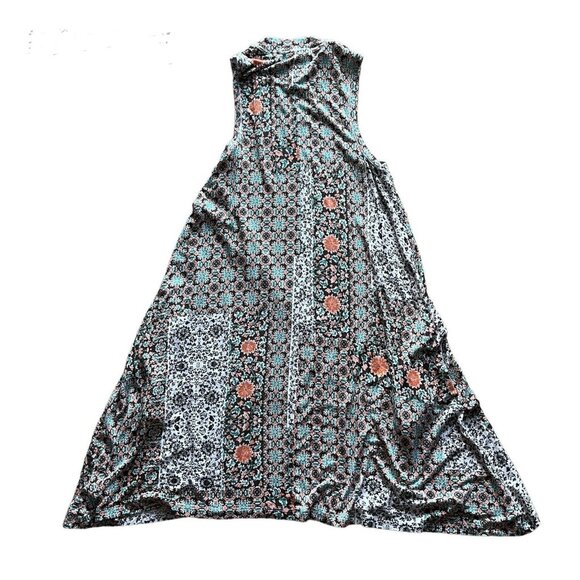 Anthropologie Maeve Lilt Swing Dress Size XS Boho Mock Neck Pockets Asymmetric - Picture 2 of 7